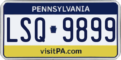 PA license plate LSQ9899