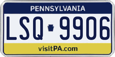 PA license plate LSQ9906