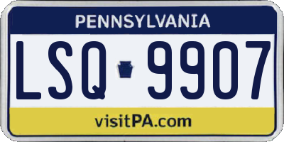 PA license plate LSQ9907