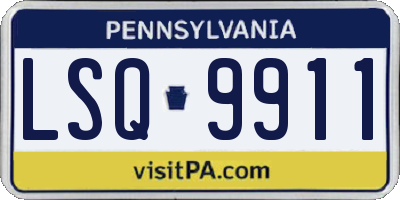 PA license plate LSQ9911