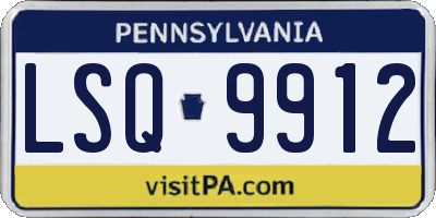 PA license plate LSQ9912