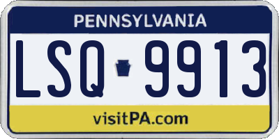 PA license plate LSQ9913