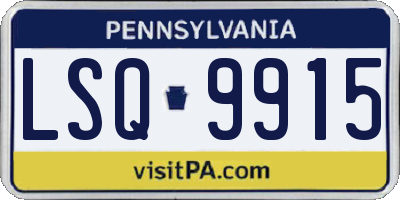 PA license plate LSQ9915