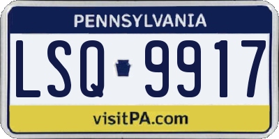 PA license plate LSQ9917