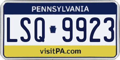 PA license plate LSQ9923