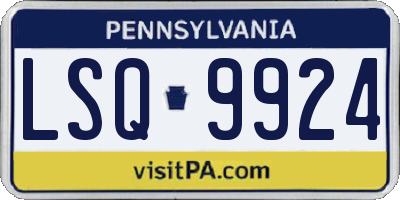 PA license plate LSQ9924