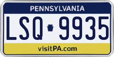 PA license plate LSQ9935