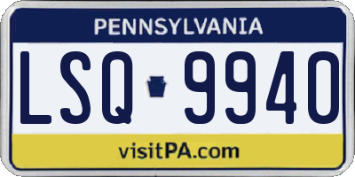 PA license plate LSQ9940