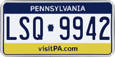 PA license plate LSQ9942