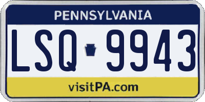 PA license plate LSQ9943