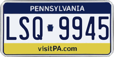 PA license plate LSQ9945