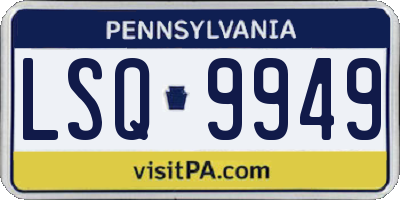 PA license plate LSQ9949