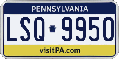 PA license plate LSQ9950