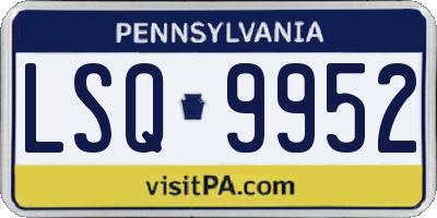 PA license plate LSQ9952