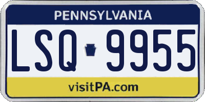 PA license plate LSQ9955