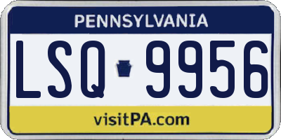 PA license plate LSQ9956