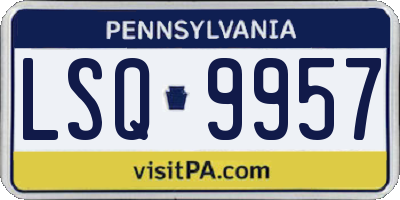 PA license plate LSQ9957