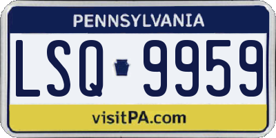 PA license plate LSQ9959