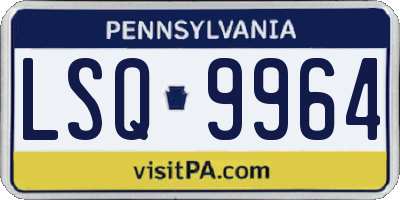 PA license plate LSQ9964