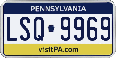 PA license plate LSQ9969