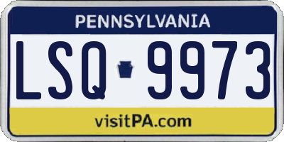 PA license plate LSQ9973
