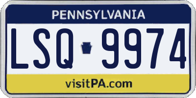 PA license plate LSQ9974