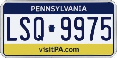 PA license plate LSQ9975
