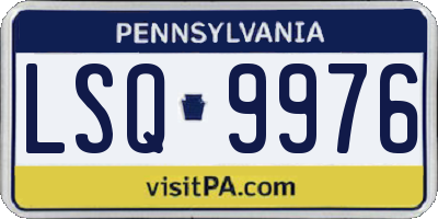 PA license plate LSQ9976