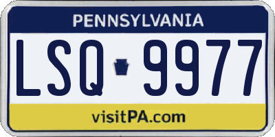 PA license plate LSQ9977