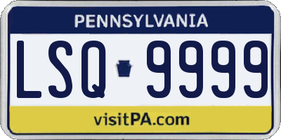 PA license plate LSQ9999