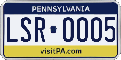 PA license plate LSR0005