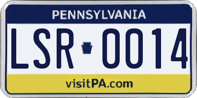 PA license plate LSR0014