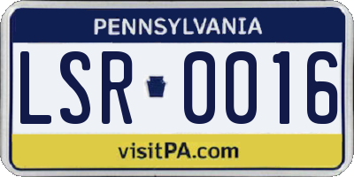 PA license plate LSR0016