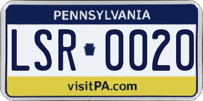 PA license plate LSR0020