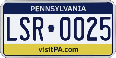 PA license plate LSR0025