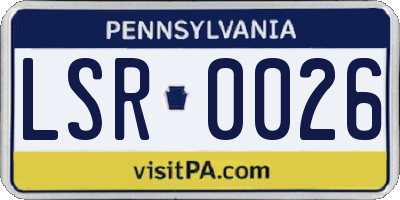 PA license plate LSR0026