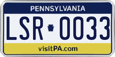 PA license plate LSR0033