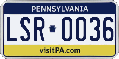 PA license plate LSR0036