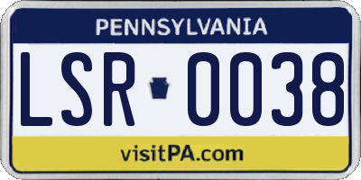 PA license plate LSR0038