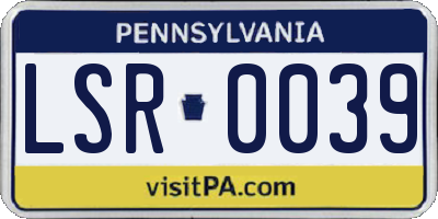 PA license plate LSR0039