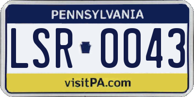 PA license plate LSR0043