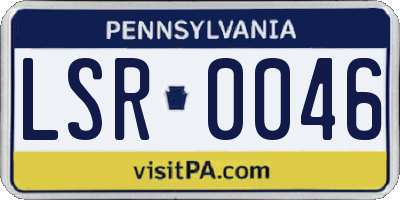 PA license plate LSR0046
