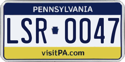 PA license plate LSR0047