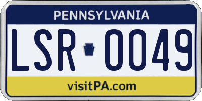 PA license plate LSR0049