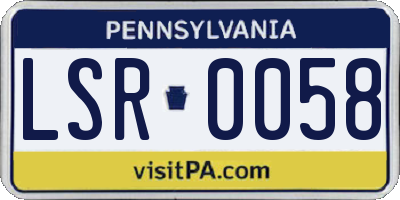 PA license plate LSR0058