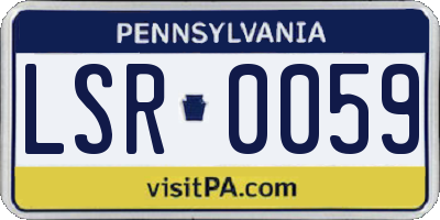 PA license plate LSR0059