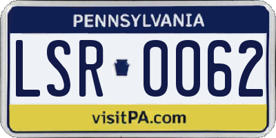 PA license plate LSR0062