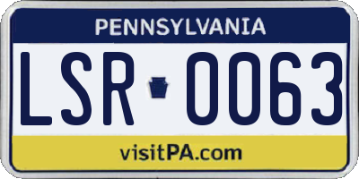 PA license plate LSR0063