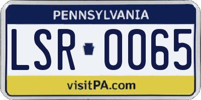 PA license plate LSR0065