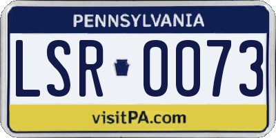 PA license plate LSR0073